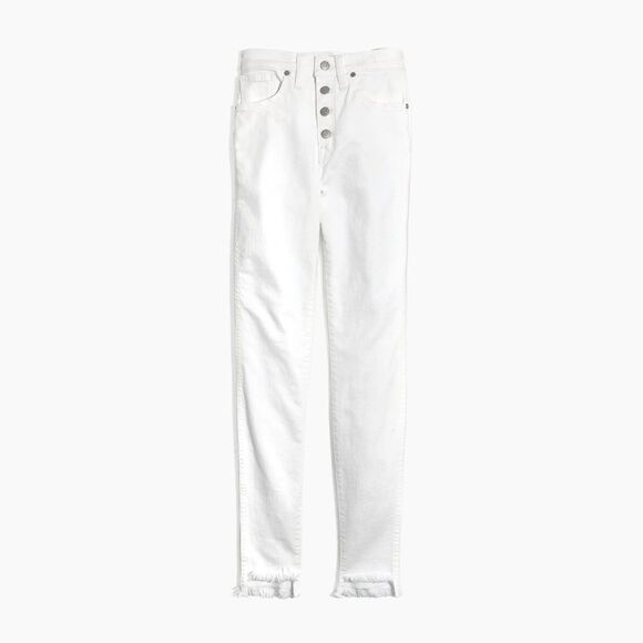 MADEWELL 10" High-Rise Skinny Jeans in Pure White: Step-Hem Edition size 26 - Picture 2 of 12